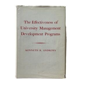 The Effectiveness of University Management Development Programs Book Andrews